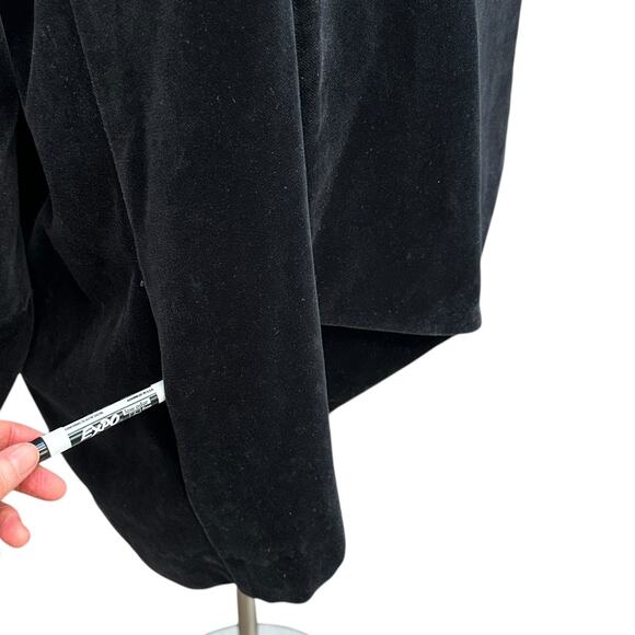 Vintage Black Velvet Coat by Cattiva Open front Whimsigoth gothic holiday Large - Picture 7 of 9